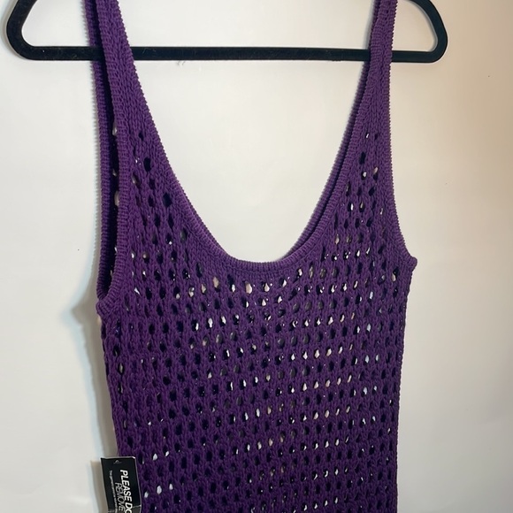 NYC size L purple crochet dress Gabrielle Union - Picture 5 of 9